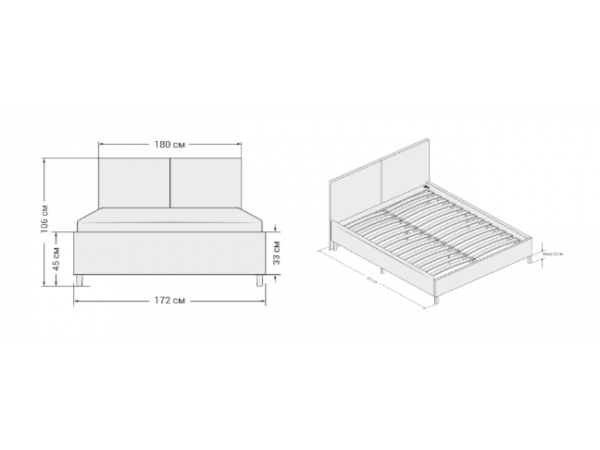 Кровать ЛЕО 160*200 Вельвет CORD графит