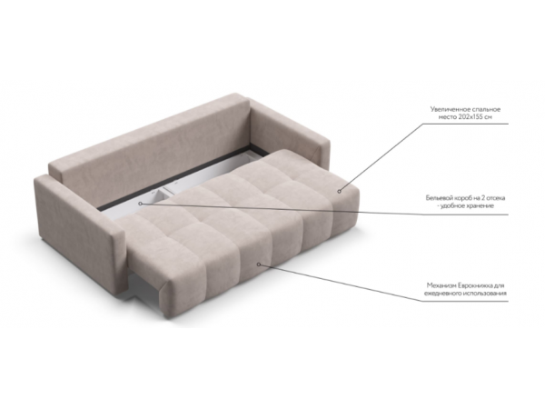 Диван BOSS TREND Велюр Monolit латте