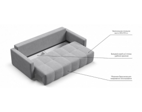 Босс Тренд диван Велюр Монолит сталь