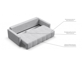 Босс Тренд диван Шенилл Клауд серый