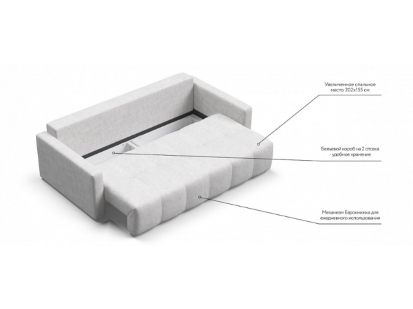 Диван BOSS TREND Шенилл CLOUD милк