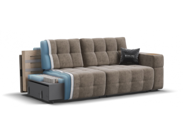 Диван BOSS.XO Велюр Royal тауп NEW / WOOD Smok