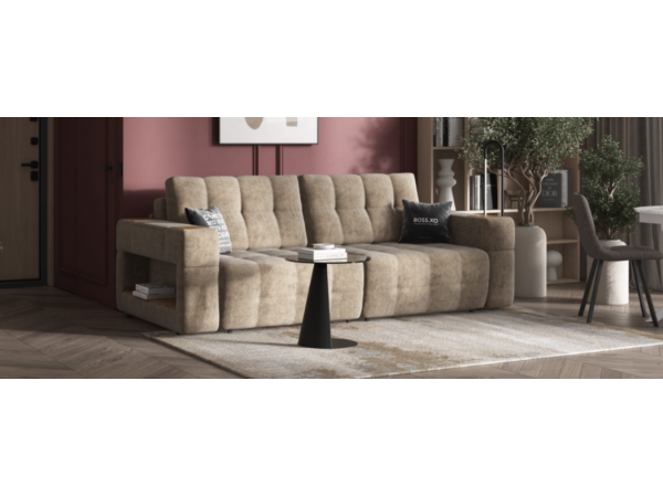 Диван BOSS.XO Велюр Royal тауп NEW / WOOD Smok