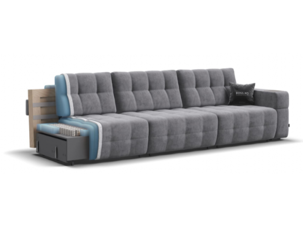 Диван BOSS.XO MAX Велюр Роял агат / WOOD Rock