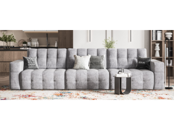 Диван BOSS.XO MAX Велюр Роял агат / WOOD Rock