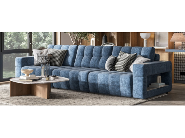 Диван BOSS.XO MAX Велюр Royal топаз / WOOD Rock