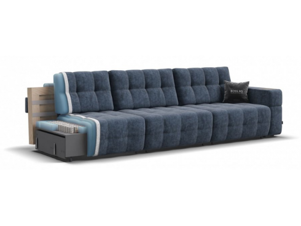 Диван BOSS.XO MAX Велюр Royal топаз / WOOD Rock