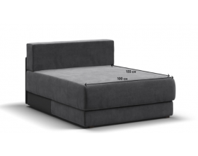 Ричмонд Модуль оттоманка Велюр Монолит серый