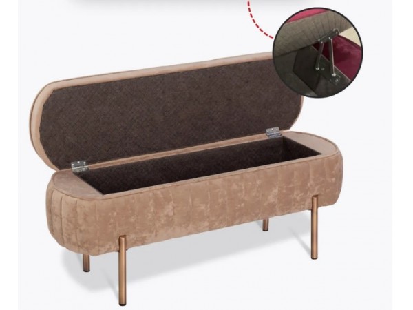 Банкетка Dream,тёмно-бежевый,ножки бронза Банкетка Dream,тёмно-бежевый,ножки бронза