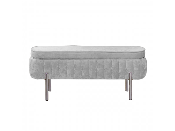 Банкетка Dream,светло-серый,ножки хром