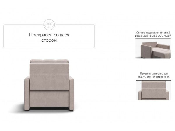 Кресло-кровать BOSS LOFT велюр Monolit латте Кресло-кровать BOSS LOFT велюр Monolit латте
