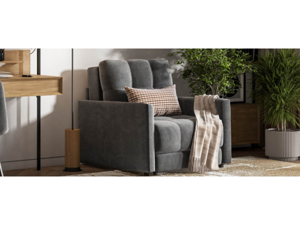Кресло-кровать BOSS LOFT велюр Monolit серый