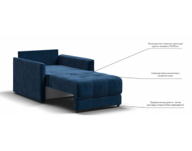 Босс Лофт кресло-кровать Велюр Монолит синий