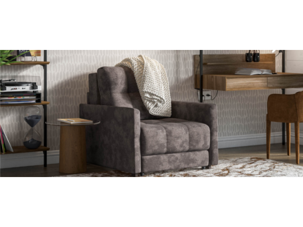 Кресло-кровать BOSS LOFT велюр Alkantara серый