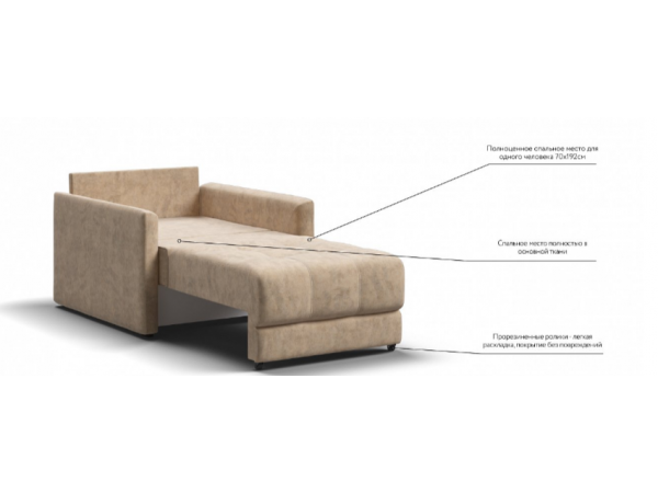 Босс Лофт кресло-кровать Велюр Роял шампань