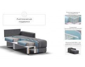 Босс Лофт кресло-кровать Рогожка Мальмо серый