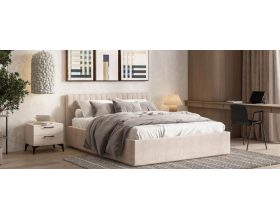 Ронда Кровать+ПМ 160*200 Велюр Монолит латте