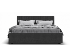 Ронда Кровать+ПМ 160*200 Велюр Монолит серый