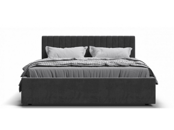 Кровать РОНДА 160*200+ПМ велюр MONOLIT  серая