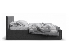 Ронда Кровать+ПМ 160*200 Велюр Монолит серый