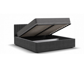 Ронда Кровать+ПМ 160*200 Велюр Монолит серый