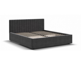 Ронда Кровать+ПМ 160*200 Велюр Монолит серый