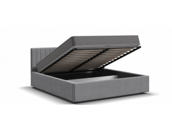 Кровать РОНДА 160*200+ПМ велюр MONOLIT сталь