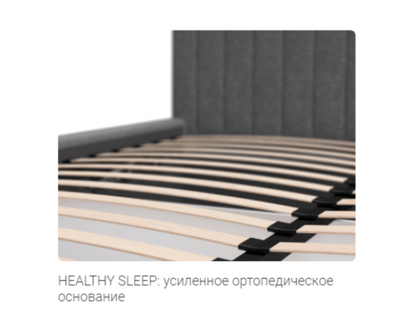 Кровать РОНДА 160*200+ПМ велюр MONOLIT сталь