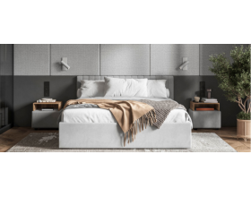 Ронда Кровать+ПМ 160*200 Велюр Монолит сталь