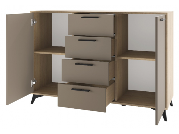 Комод 1360 2С4Я "ЕВА" Дуб Экспрессив -  Глиняный