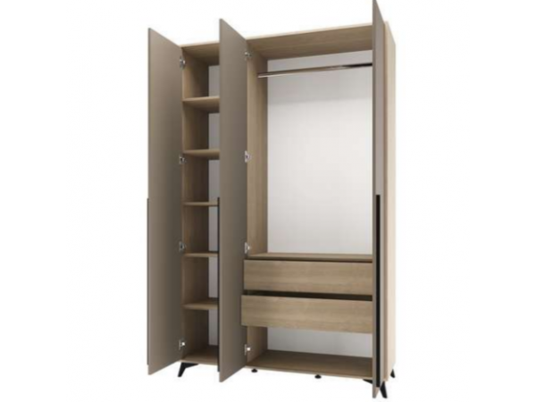 Шкаф 1360 3С2Я с ящиками "ЕВА" Дуб Экспрессив - Глиняный