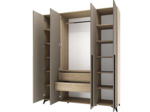 Шкаф 1800 4С2Я с ящиками "ЕВА" Дуб Экспрессив - Глиняный