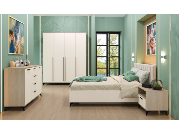 Спальня "ЕВА" композиция №1 Дуб Экспресив/Сатин Спальня "ЕВА" композиция №1 Дуб Экспресив/Сатин