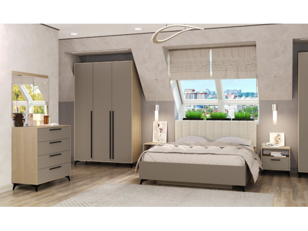 Спальня "ЕВА" композиция №5 Дуб Экспресив Глиняный серый