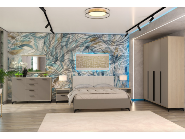 Спальня "ЕВА" композиция №8 Дуб Экспресив Глиняный серый