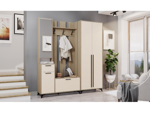 Прихожая "ЕВА" композиция №1 Дуб Экспресив Сатин