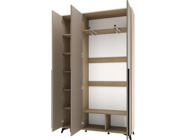 ЕВА Шкаф 1300 3С Дуб Экспресив Глиняный серый