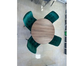 Стол обеденный KL90Х Орех Ростовский гречишный/Черная опора