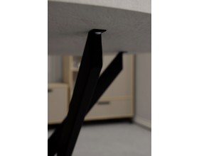 Стол обеденный KL90Х Сланец Алтайский снежный/Черная опора