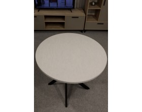 Стол обеденный KL90Х Сланец Алтайский снежный/Черная опора