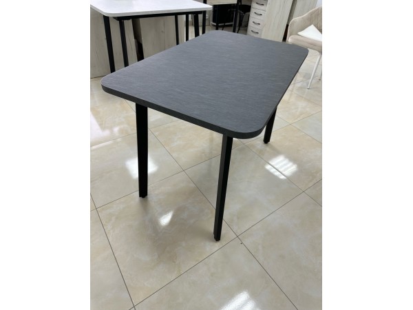 Стол обеденный HL110T Сланец Алтайский смоляной/Черная опора