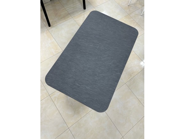 Стол обеденный HL110T Сланец Алтайский смоляной/Черная опора