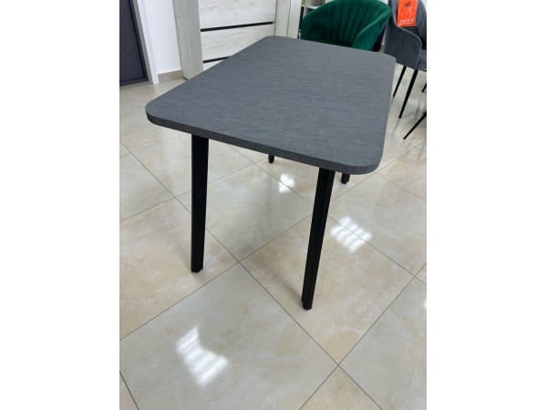 Стол обеденный HL110T Сланец Алтайский смоляной/Черная опора