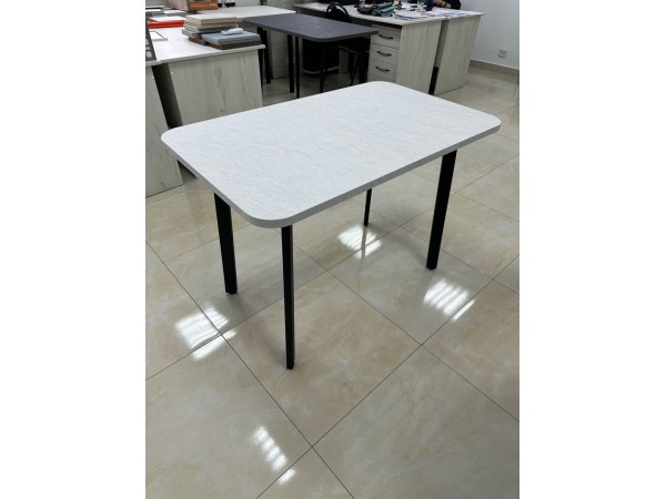 Стол обеденный HL110T Сланец Алтайский снежный/Черная опора