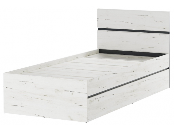 Кровать ГРЕТТА  900 Дуб Крафт белый-Антрацит