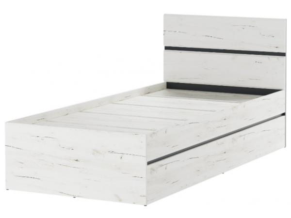 Кровать ГРЕТТА  900 Дуб Крафт белый-Антрацит