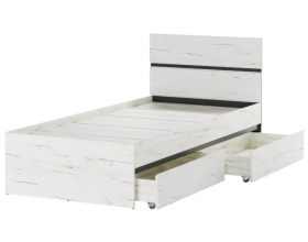 Кровать ГРЕТТА 900 Дуб Крафт белый-Антрацит