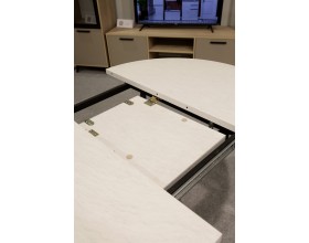 Стол обеденный KL90RX (бабочка) Сланец Алтайский снежный/Черная опора