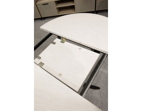 Стол обеденный KL90RX (бабочка) Сланец Алтайский снежный/Черная опора