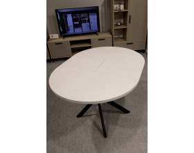 Стол обеденный KL90RX (бабочка) Сланец Алтайский снежный/Черная опора